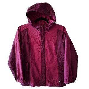 REI Hooded Rain Jacket Girl's Outdoor Active Colorful Warm Purple Coat Sz Medium